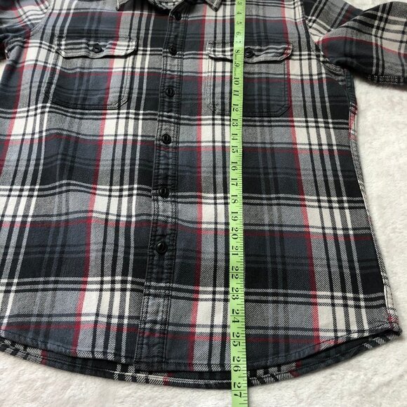 Eddie Bauer Plaid Flannel Button Up Shirt Red, White, Grey Size Medium - Picture 11 of 11